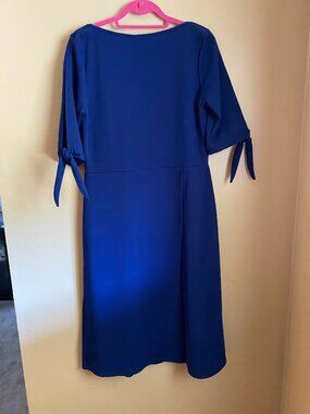 Navy Blue Dress with 3/4 open sleeves,